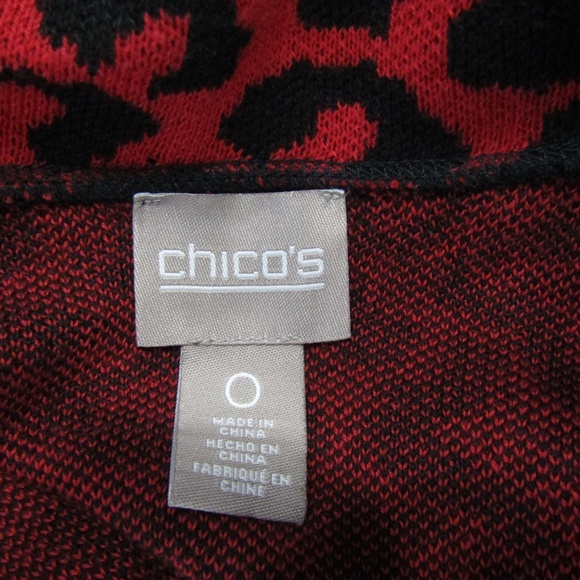 Chico's Animal Leopard Print Fringe Cardigan - Picture 4 of 5